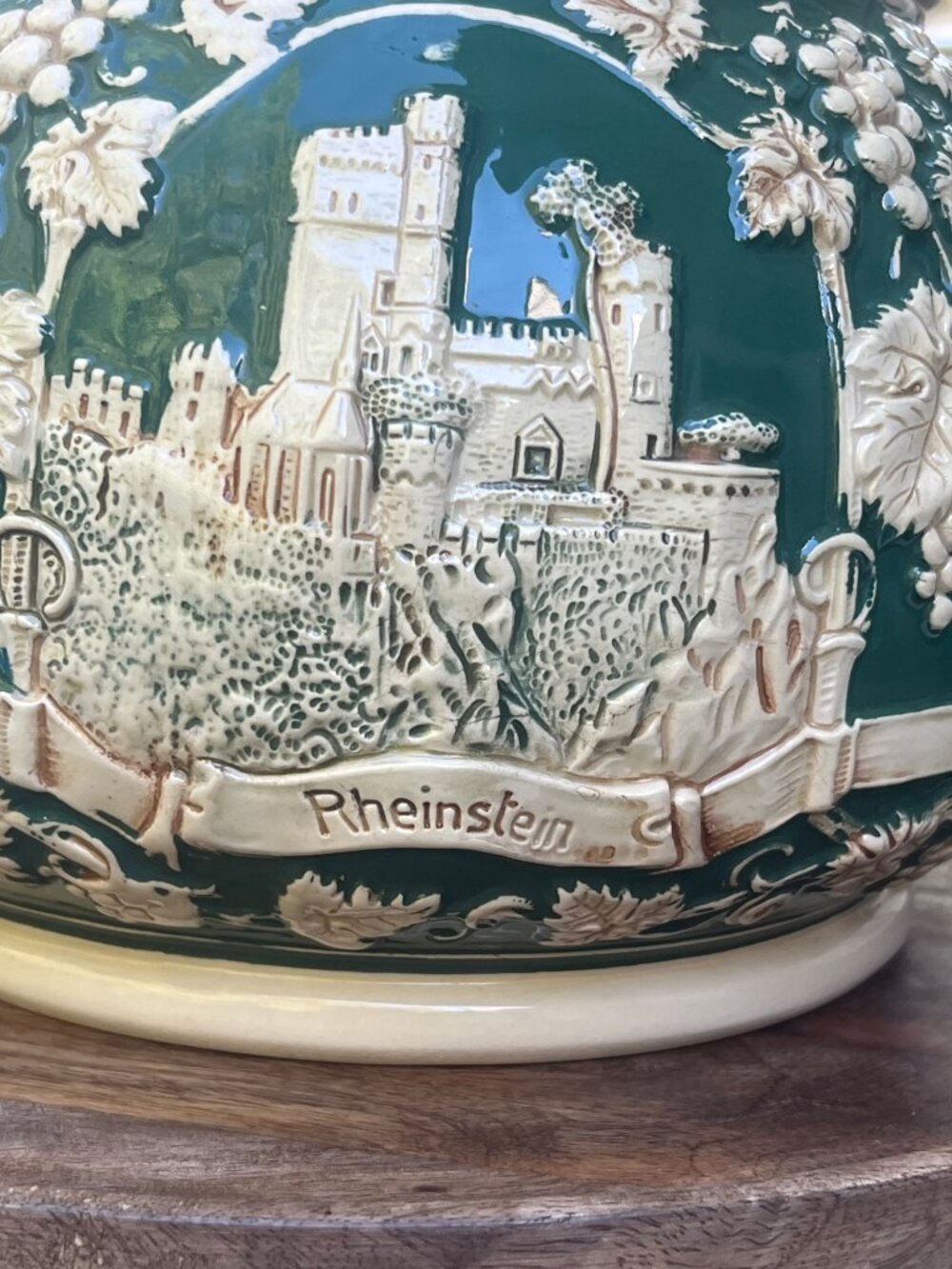 Vintage German Stoneware Marzi & Remy 5L Castle Punch Bowl Set 8 Cups- 10Pc Set - Picture 7 of 10